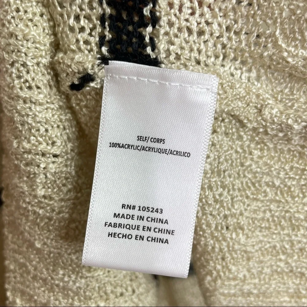 Bobeau Striped Dolman Sweater, Medium